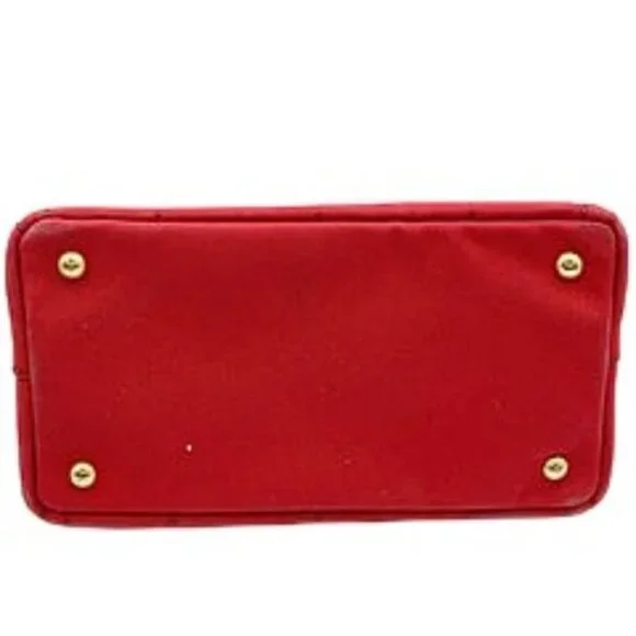 Prada Canvas Tote Canapa Tote Bag Red - Picture 4 of 13